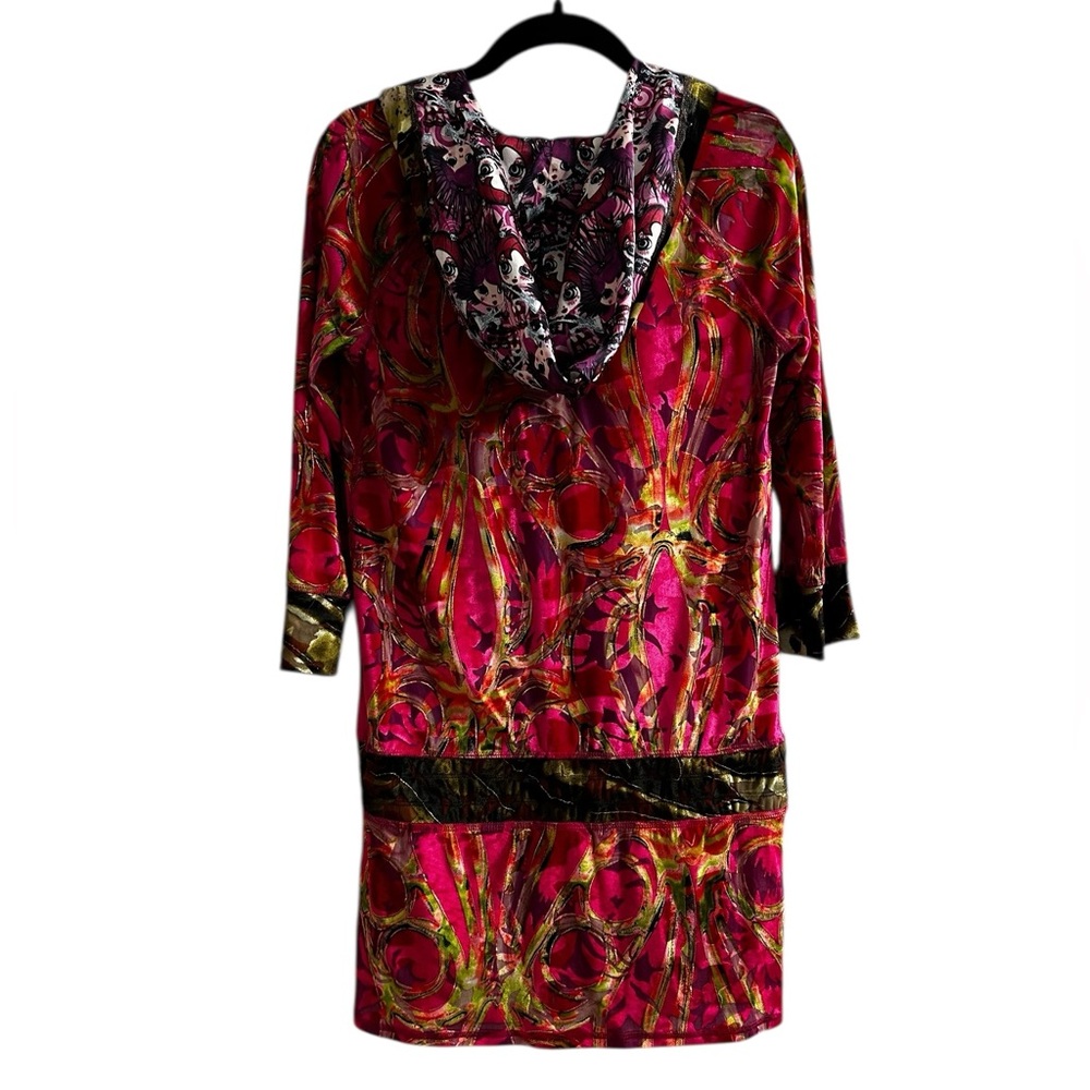 Vintage Custo Barcelona Velvet Burnout Tunic Top Y2K Boho Psychedelic Streetwear - Picture 15 of 15